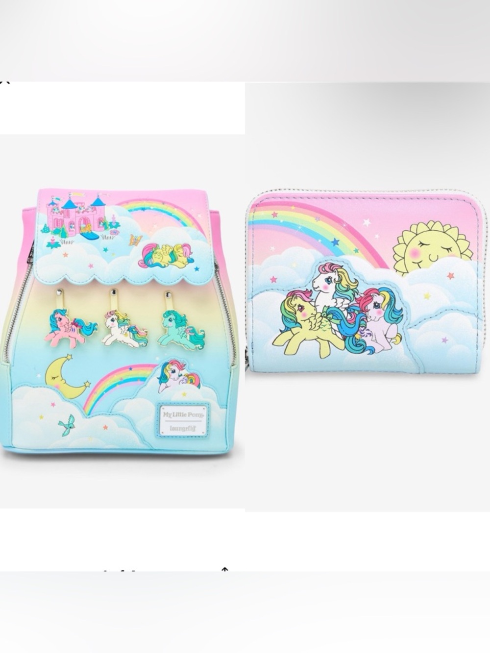 🎀PRICE FIRM🎀 NWOT Loungefly My Little Pony Cloud Castle Satchel Backpack+wallet
